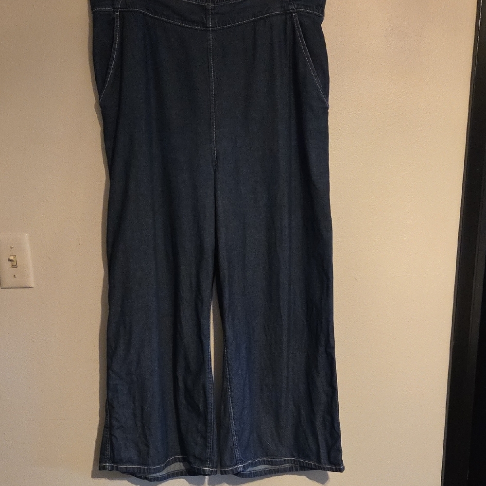 Banana Republic Blue Wide-Leg Crop Jeans